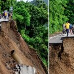 डिमटा बैंड के पास NH-707A का एक बड़ा हिस्सा क्षतिग्रस्त, दोनों तरफ से यातायात पूरी तरह ठप